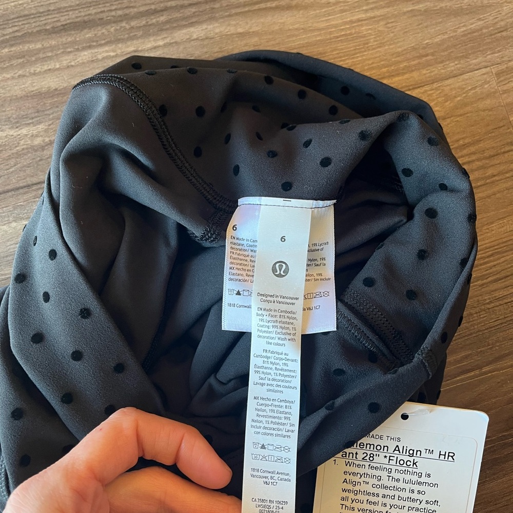 Lululemon Align High Rise Leggings Polka Flock Black - Picture 3 of 5
